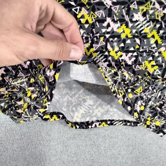 Lularoe NEW! Cassie Skirt Womens Size XL Black Gray Yellow Geometric Pull On - Picture 4 of 13